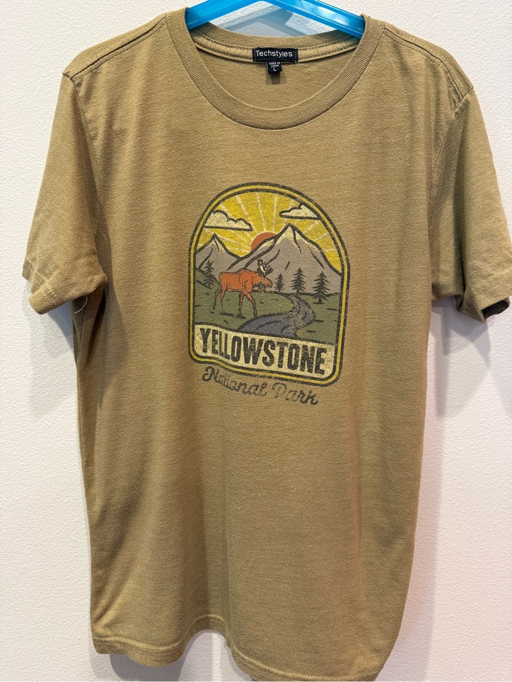 Techstyles Kids' Olive Yellowstone Graphic Tee